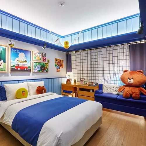 韩国布朗熊主题房间展示图