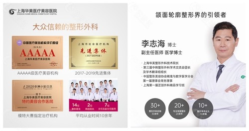 上海华美医疗美容医院做下颌角手术获得的一些荣誉