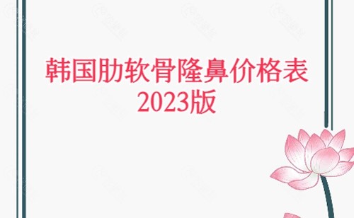 韩国肋软骨隆鼻价格表2023版