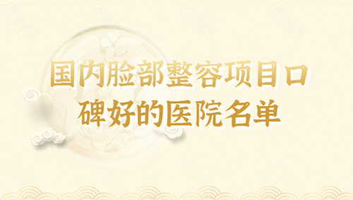 国内脸部整容项目口碑好的医院名单