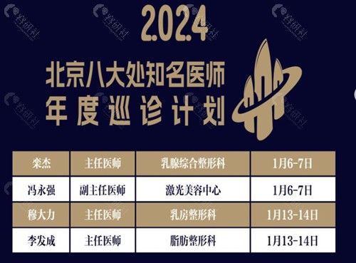 2024成都八大处整形北京医生坐诊时间