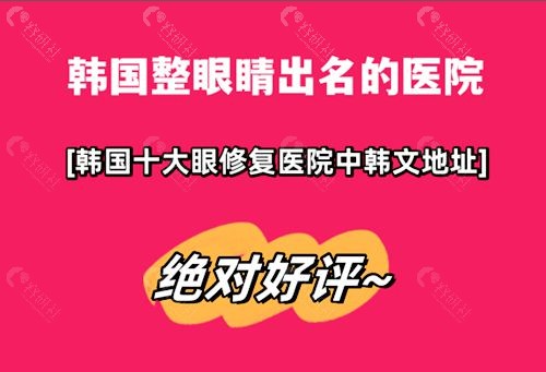 韩国整眼睛出名的十大整容医院中韩文名称及地址对照表，初眼和眼修复技术超赞！