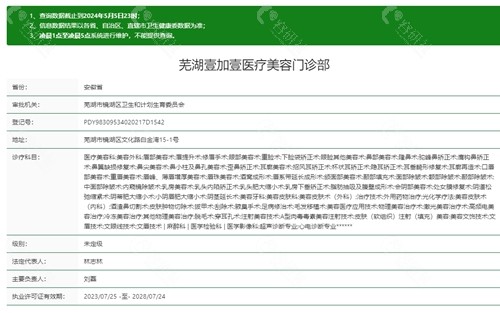 芜湖壹加壹医疗美容资质