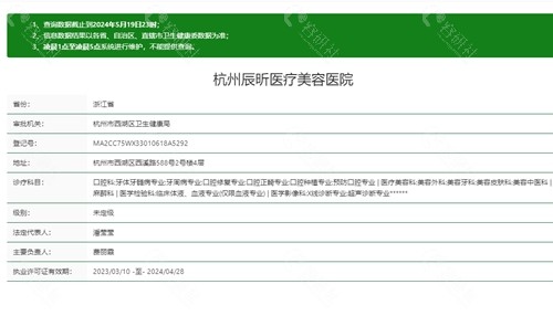 杭州辰昕医疗美容医院资质