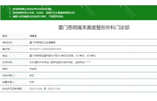 厦门雍禾植发资质
