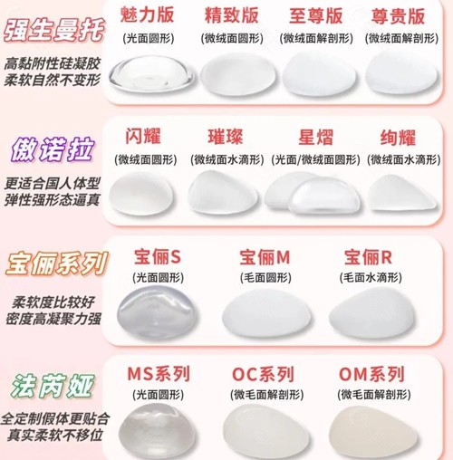 进口假体隆胸型号