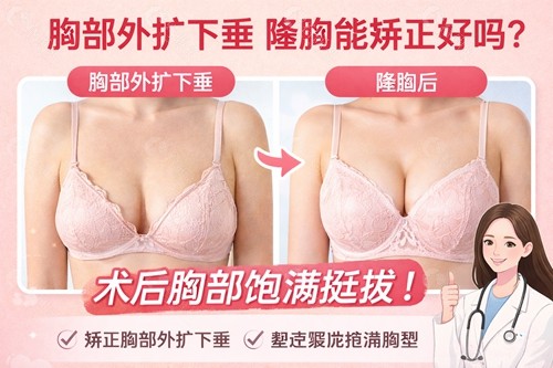 胸部外扩下垂隆胸能矫正好吗？