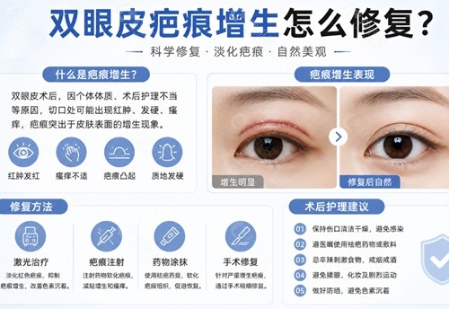双眼皮疤痕增生怎么修复？