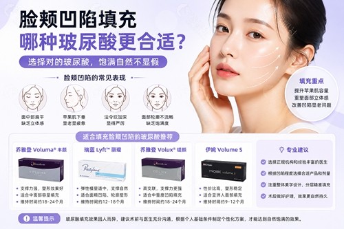 脸颊凹陷填充哪种玻尿酸更合适？