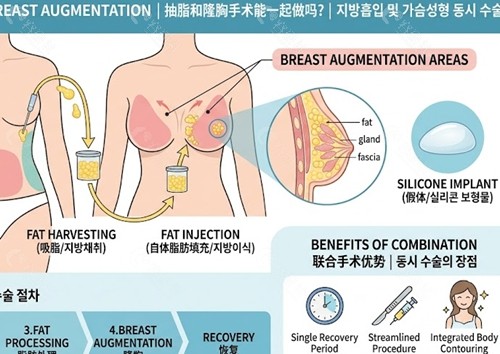 抽脂和隆胸手术能一起做吗？