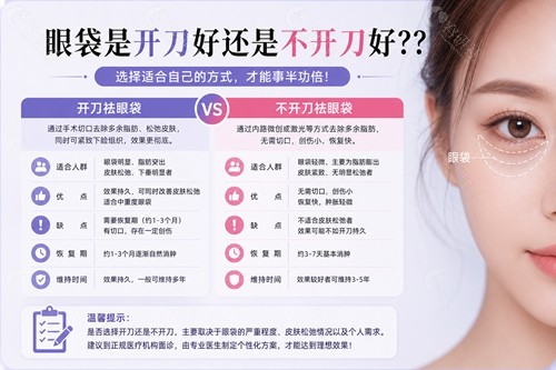 眼袋是开刀好还是不开刀好？