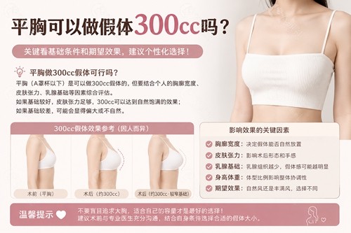 平胸可以做假体300cc吗？