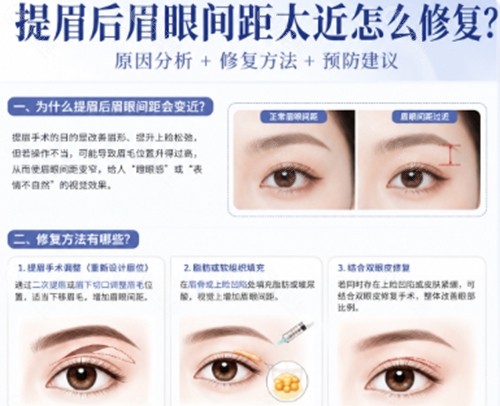 提眉后眉眼间距太近怎么修复