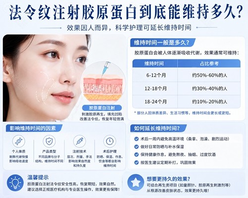 法令纹注射胶原蛋白到底能维持多久? 法令纹注射胶原蛋白到底能维持多久?