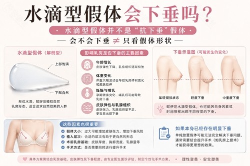 水滴型假体会下垂吗
